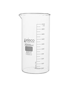 Eisco Labs Beaker, 2000ml - Tall Form - Graduated - Borosilicate Glass