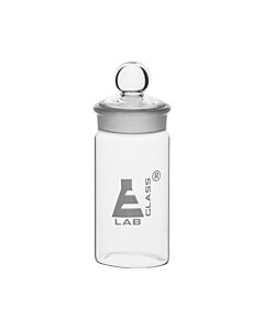 Eisco Labs Weighing Bottle, Tall Form, 60ml Capacity, Borosilicate Glass With Interchangeable Ground Stopper - Eisco Labs