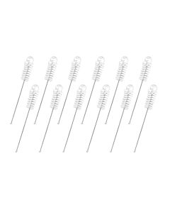 Eisco Labs 12pk Nylon Cleaning Brushes, 12.25" - Fan Shaped End - 1.5" Diameter