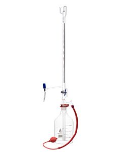 Eisco Labs Automatic Zero Burette, 100ml - Class A - 34/35 Joint Size - 0.10â±Ml Tolerance, 0.20ml Sub. Divisions - 2000ml Reservoir Capacity - With Intermediate Stopcock & Schellbach Stripe - Eisco Labs