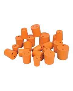 Eisco Labs 50pk Assorted Rubber Stoppers With Two Holes