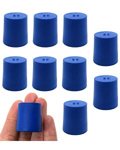 Eisco Labs Neoprene Stoppers, Solid Blue - Size: 23mm Bottom, 26mm Top, 28mm Length - Pack Of 10