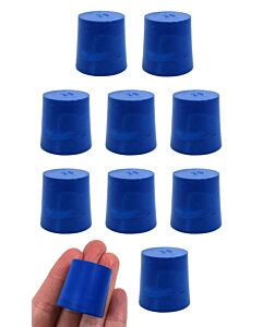 Eisco Labs Neoprene Stoppers, Solid Blue - Size: 25mm Bottom, 28mm Top, 28mm Length - Pack Of 10