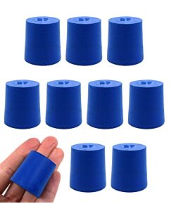 Eisco Labs Neoprene Stoppers, Solid Blue - Size: 27mm Bottom, 31mm Top, 32mm Length - Pack Of 10
