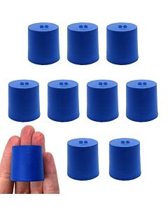 Eisco Labs Neoprene Stoppers, Solid Blue - Size: 29mm Bottom, 31mm Top, 32mm Length - Pack Of 10