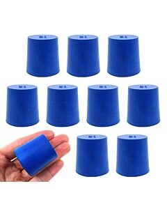 Eisco Labs Neoprene Stoppers, Solid Blue - Size: 31mm Bottom, 36mm Top, 35mm Length - Pack Of 10