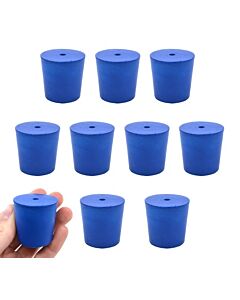 Eisco Labs Neoprene Stoppers, 1 Hole - Blue - Size: 31mm Bottom, 36mm Top, 35mm Length - Pack Of 10