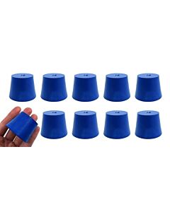 Eisco Labs Neoprene Stoppers, Solid Blue - Size: 35mm Bottom, 45mm Top, 36mm Length - Pack Of 10