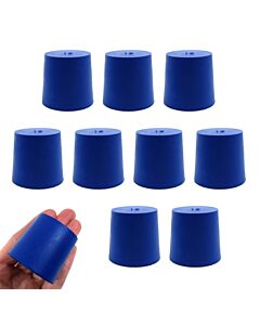 Eisco Labs Neoprene Stoppers, Solid Blue - Size: 38mm Bottom, 42mm Top, 40mm Length - Pack Of 10