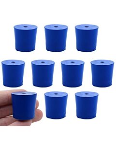 Eisco Labs 10pk Neoprene Stoppers, 1 Hole - Astm - Size: #5 - 23mm Bottom, 27mm Top, 25mm Length