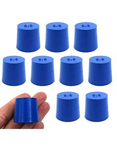 Eisco Labs 10pk Neoprene Stoppers, Solid - Astm - Size: #5.5 24mm Bottom, 28mm Top, 25mm Length