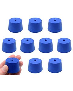 Eisco Labs 10pk Neoprene Stoppers, 1 Hole - Astm - Size: #8 - 33mm Bottom, 41mm Top, 25mm Length