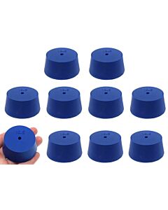 Eisco Labs 10pk Neoprene Stoppers, 1 Hole - Astm - Size: #10.5 - 45mm Bottom, 53mm Top, 25mm Length