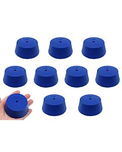 Eisco Labs 10pk Neoprene Stoppers, 1 Hole - Astm - Size: #11.5 - 50mm Bottom, 63mm Top, 25mm Length