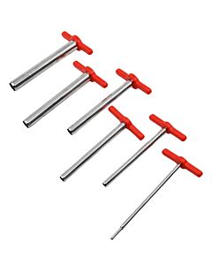 Eisco Labs 7 Piece Cork Borer Set - Includes 6 Cork Borers And One Steel Ram Rod - Nickel-Plated Brass With Plastic Handles - Useful For Both Rubber Stoppers And Corks - Eisco Labs
