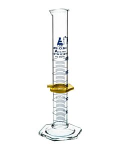 Eisco Labs Measuring Cylinder, 25ml - Class A, Astm - Blue, 0.5ml Graduations - Borosilicate Glass - Eisco Labs