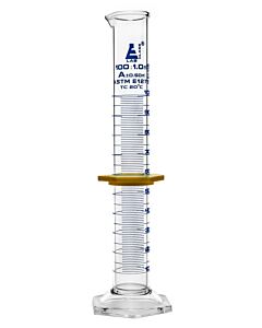 Eisco Labs Measuring Cylinder, 100ml - Class A, Astm - Blue, 1ml Graduations - Borosilicate Glass - Eisco Labs