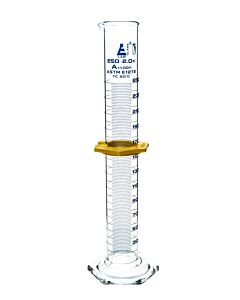 Eisco Labs Measuring Cylinder, 250ml - Class A, Astm - Blue, 2ml Graduations - Borosilicate Glass - Eisco Labs
