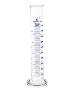 Eisco Labs Graduated Cylinder, 1000ml - Class A - Blue Graduations, Round Base