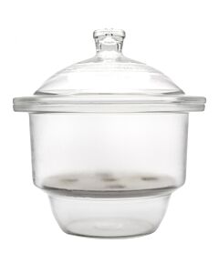 Eisco Labs Desiccator, With Knob Cover - 7.5" Porcelain Plate - Borosilicate Glass - Eisco Labs