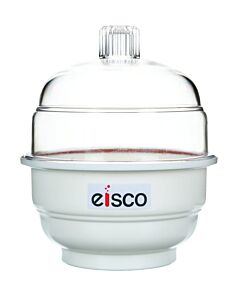 Eisco Labs Standard Desiccator, 30cm - Polypropylene Body - Clear Domed Polycarbonate Lid - Includes Sieve Plate