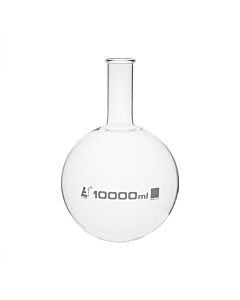Eisco Labs Florence Boiling Flask, 10,000ml - Borosilicate Glass - Round Bottom, Narrow Neck - Eisco Labs