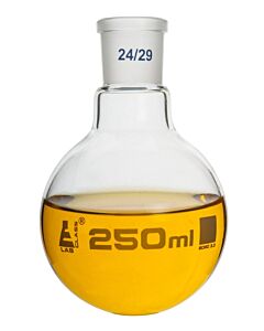 Eisco Labs Boiling Flask, 250ml - 24/29 Interchangeable Joint - Borosilicate Glass - Round Bottom - Eisco Labs