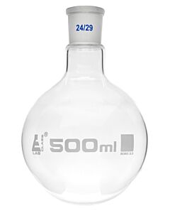 Eisco Labs Florence Boiling Flask, 500ml - 24/29 Interchangeable Joint - Borosilicate Glass - Round Bottom - Eisco Labs