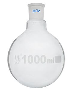 Eisco Labs Florence Boiling Flask, 1000ml - 29/32 Interchangeable Joint - Borosilicate Glass - Round Bottom - Eisco Labs