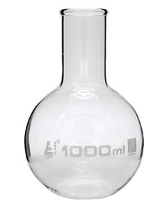 Eisco Labs Boiling Flask, 1000ml - Borosilicate Glass - Flat Bottom, Wide Neck - Eisco Labs