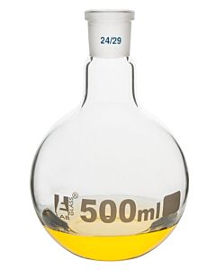 Eisco Labs Florence Boiling Flask, 500ml - 24/29 Joint, Interchangeable - Borosilicate Glass - Flat Bottom, Short Neck - Eisco Labs