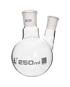 Eisco Labs Distilling Flask, 250ml - 24/29 Oblique Neck With 19/26 Joint - Borosilicate Glass - Round Bottom - Eisco Labs