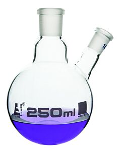 Eisco Labs Distilling Flask, 1000ml - 24/29 Oblique Neck With 19/26 Joint - Borosilicate Glass - Round Bottom - Eisco Labs