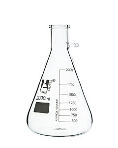 Eisco Labs Filtering Flask, 2000ml - Borosilicate Glass - Conical Shape, With Integral Side Arm - White Graduations - Eisco Labs