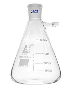 Eisco Labs Buchner Filtering Flask, 500ml - Socket Size 24/29 - Interchangeable Joint - Side Arm - Borosilicate Glass - Eisco Labs