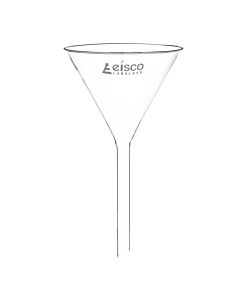 Eisco Labs Heavy Filter Funnel, 125mm - Plain Stem, 16mm - Thick, Uniform Walls - Borosilicate Glass - Eisco Labs