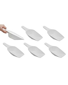 Eisco Labs 6pk Scoops, 250ml (8.5oz) - Polypropylene - Flat Bottom, Excellent For Measuring & Weighing