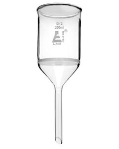 Eisco Labs Buchner Funnel, 200ml - Sintered Disc, G-3 Porosity (65mm) - Plain Stem - Borosilicate Glass - Eisco Labs