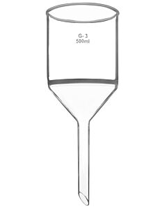 Eisco Labs Buchner Funnel, 500ml - Sintered Disc, G-3 Porosity (90mm) - Plain Stem - Borosilicate Glass - Eisco Labs