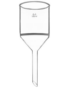 Eisco Labs Buchner Funnel, 1000ml - Sintered Disc, G-3 Porosity (120mm) - Plain Stem - Borosilicate Glass - Eisco Labs