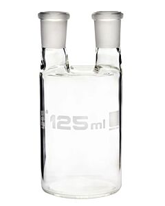 Eisco Labs Woulff Gas Wash Bottle, 125ml - Two Necks With 14/23 Sockets - Borosilicate Glass