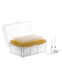Eisco Labs Racked Filter Tips, 200µl - 96 Tips - Graduated - Hydrophobic, Polyethylene Filtered Tips - Sterile, Autoclavable - Eisco Labs