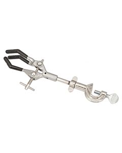 Eisco Labs 3-Finger Extension Clamp with PVC Coated Prongs & Swivel Bosshead