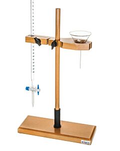 Eisco Labs Funnel and Burette Combined Stand, Polished Wood
