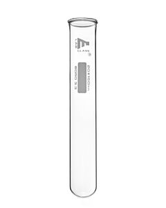 Eisco Labs 24PK Test Tubes, 30mL, 20x150mm - Rimmed - Marking Spot - Light Wall, 1.2mm Thick - Borosilicate 3.3 Glass