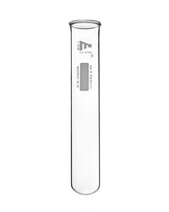 Eisco Labs 24PK Test Tubes, 25mL, 18x150mm - Rimmed - Marking Spot - Light Wall, 1.2mm Thick - Borosilicate 3.3 Glass