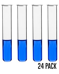 Eisco Labs 24PK Test Tubes, 50mL, 24x150mm - Rimmed - Light Wall, 1.2mm Thick - Borosilicate 3.3 Glass