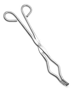 Eisco Labs Crucible Tongs with Bow- Straight, Serrated Tips - Metal - 9.5" long - Eisco Labs