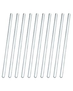 Eisco Labs 10PK Glass Stirring Rods, 7.9" - Rounded Ends, 6mm Diameter