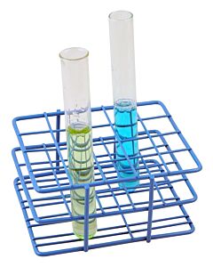 Eisco Labs Blue Epoxy Coated Steel Wire Test Tube Rack, 20 Holes, Outer Diameter permitted of tubes 18-20mm or less , 4 X 5 Format